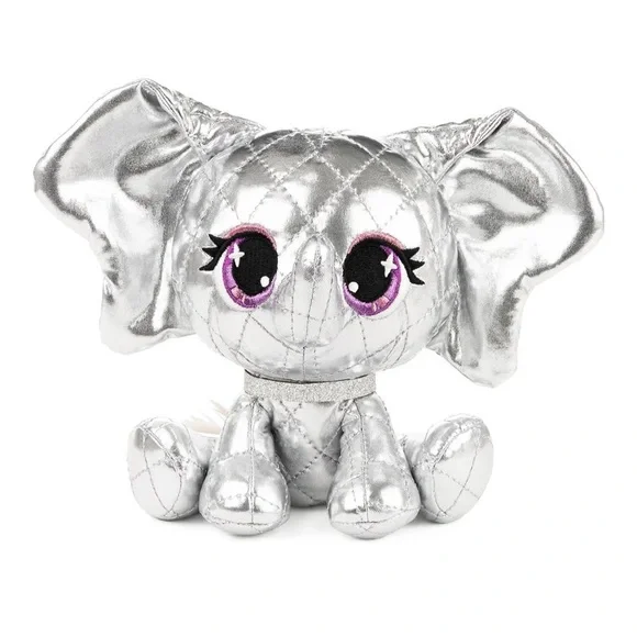 Gund Silver Elephant Stuffed Animal with Purple Eyes - Picture 1 of 5